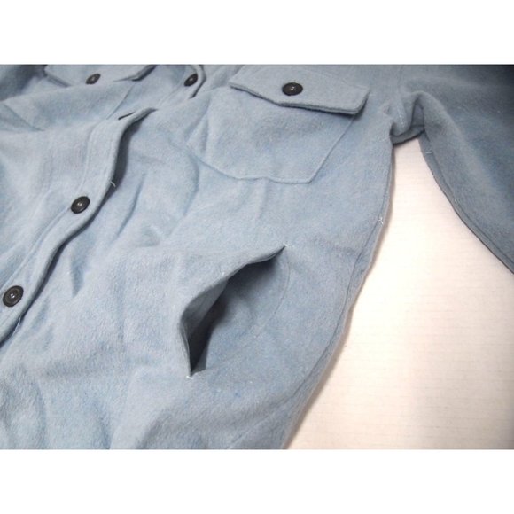 Thread & Suppy Nordstrom Womens Longline Sweatshirt Knit Shacket S Sky Blue - Picture 9 of 10